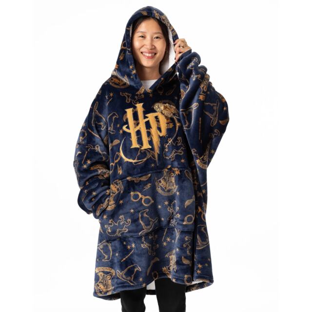 Harry Potter Womens/Ladies Embroidered Logo Blanket Hoodie Blue Blue One Size 1