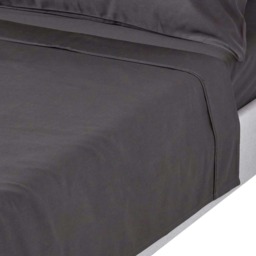 Homescapes Dark Charcoal Grey Egyptian Cotton Flat Sheet 1000 Thread Count, Super King Grey Super King