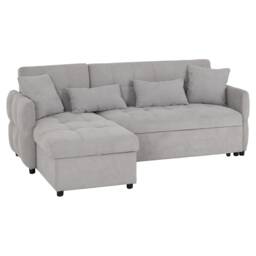 Chelsea Corner Sofa Bed - L144 x W88 x H212 cm - Silver Grey