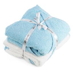 GEEZY Pack of 2 Hooded Baby Cotton Towels, Blue, 73 x 73cm