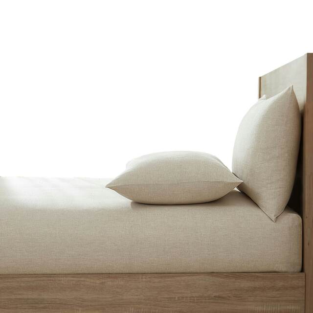 Martex Linen Fitted Sheet Beige - Double