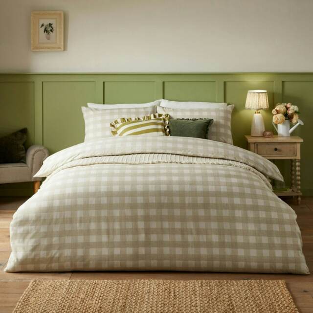 furn. Hartsford Gingham Check King Duvet Cover Set Multi King