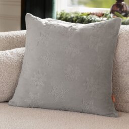 Furn Snowflakes Embossed Fleece Cushion Grey Grey 1