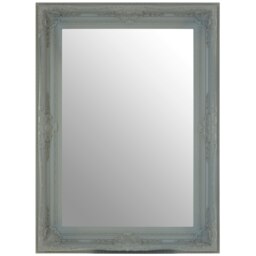 Baroque Rectangular Antique Grey Wall Mirror,Vintage-Inspired Large Decorative Mirror,Natural Wooden Mirror Grey