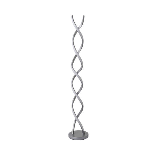 ValueLights Infinity Double Twist Silver Integrated LED Floor Lamp Silver
