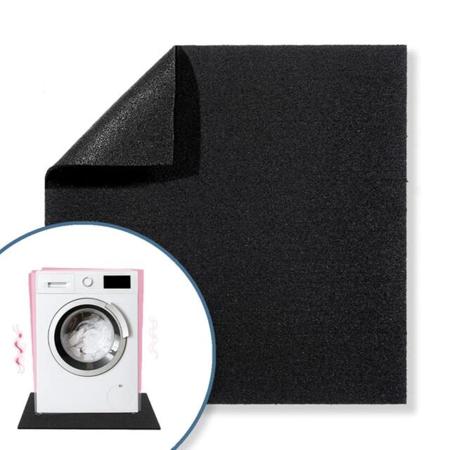 Heavy Duty Anti-Vibration Noise Reducing Rubber Mat 60cm x 60cm Black One Size