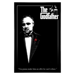 Gloss Black Framed Don Vito Corleone with a Red Rose Maxi Poster Multi