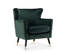 Velvet Bottle Green Alessia Accent Chair