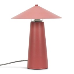 ValueLights Axel Painted Coral Table Lamp Pink Taper Shade