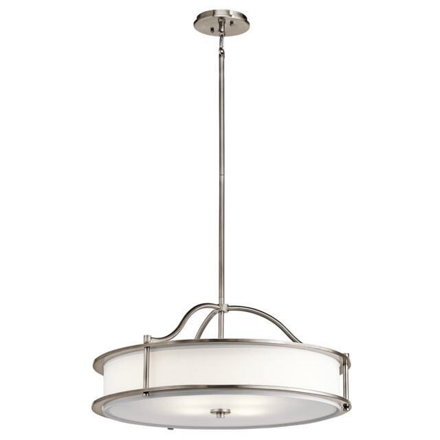 Emory 4 Light Semi Flush Round Ceiling Pendant Light Pewter, E27