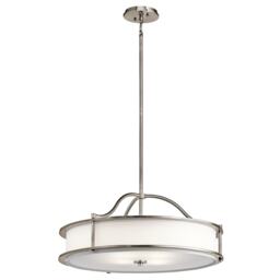 Emory 4 Light Semi Flush Round Ceiling Pendant Light Pewter, E27