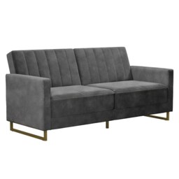 Skylar Sofa Bed in Velvet Grey Grey GREY Two Seater