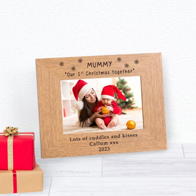 Personalised Mummy Our 1st Christmas Together Wood Picture Frame 7x5