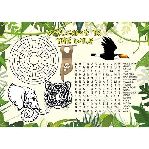 A3 Jungle Kids Activity Placemat Sheet