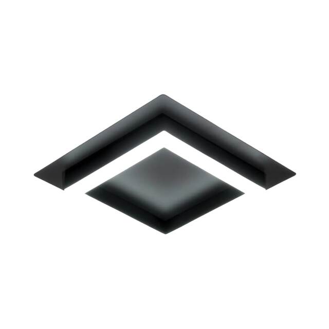 LED Ceiling Light Matte Black Modern Square Cool White 6500K 30cm