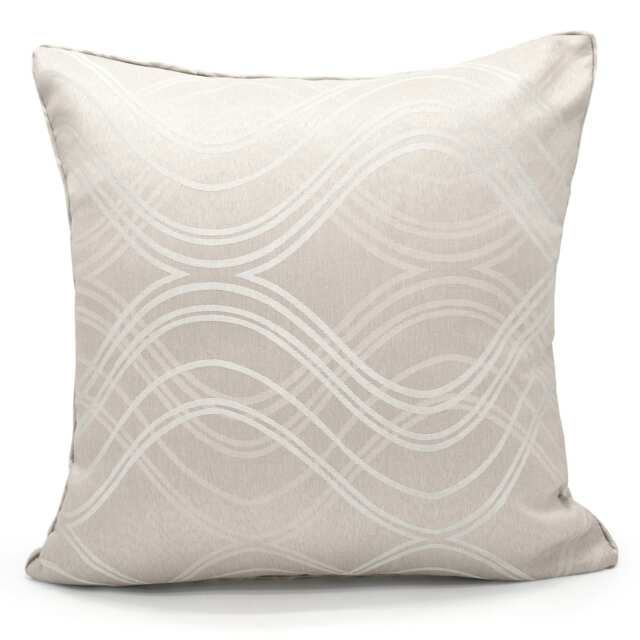 Modern Woven Spirals Design Cushion - 43cm x 43cm Cream Latte