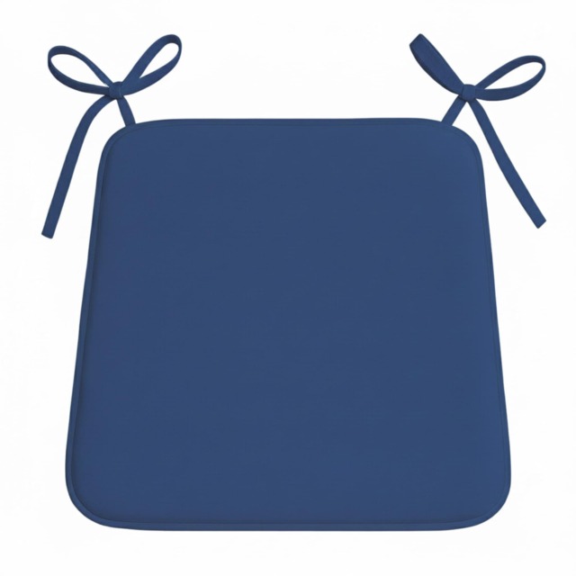 Foam Seat Pad with Ties Comfortable Chair Cushion for Dining, Kitchen Garden Seating Blue Navy Blue