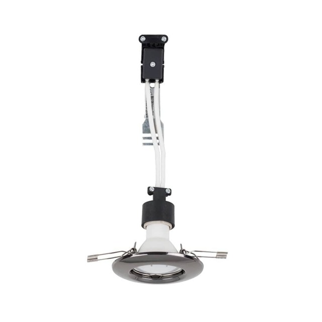 ValueLights 6 Pack Fixed Black Chrome Downlight Warm White Bulb Black
