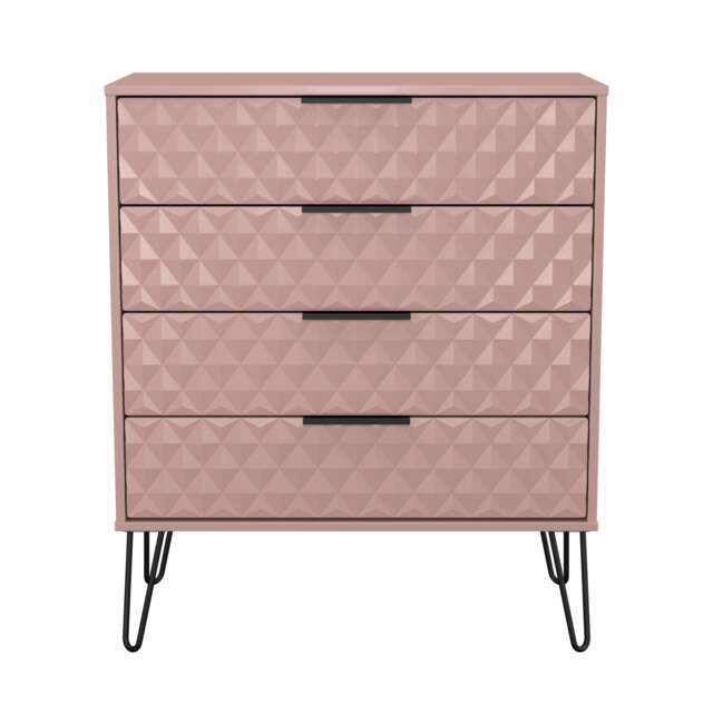 Islay 4 Drawer Chest of Drawers in Kobe Pink (Ready Assembled) Pink Kobe Pink
