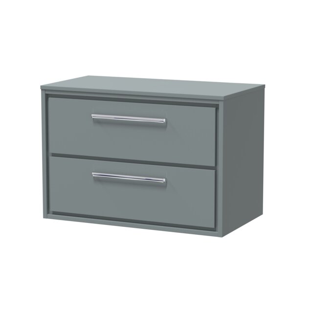 Balterley Framed Design Wall Hung 2 Drawer Vanity with Worktop Grey Monument Grey 539 x 805 x 460mm