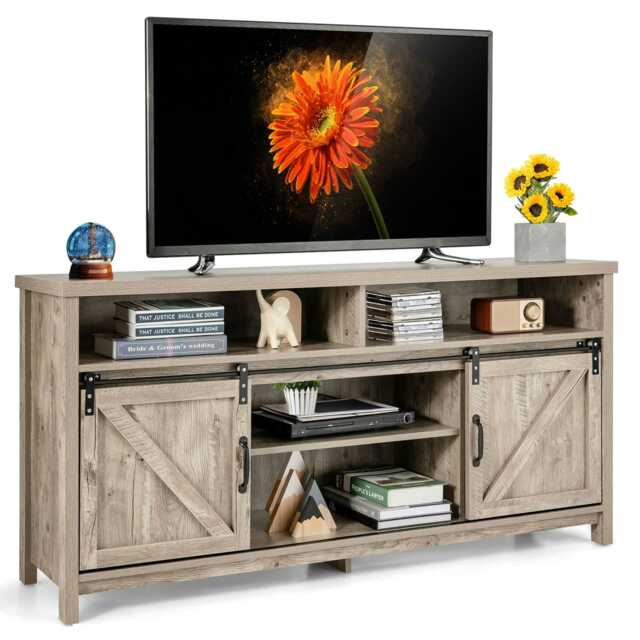 COSTWAY 65 Inches TV Stand Media Entertainment Center Grey Grey 1