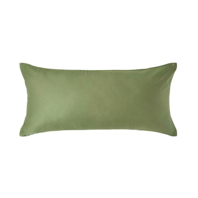 Homescapes Moss Green European Size Pillowcase Organic Cotton 400 TC - 40 x 80 cm Green