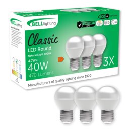 BELL Lighting E27 Dimmable Golf Ball SMD Natural White 4000K 4.7W Energy Saving LED