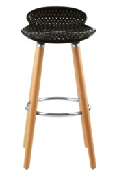 Orsina Matte Black Bar Stool, Easy to Clean Kitchen Bar Stool, Footrest Bar Stool, Space-Saver Breakfast Stool
