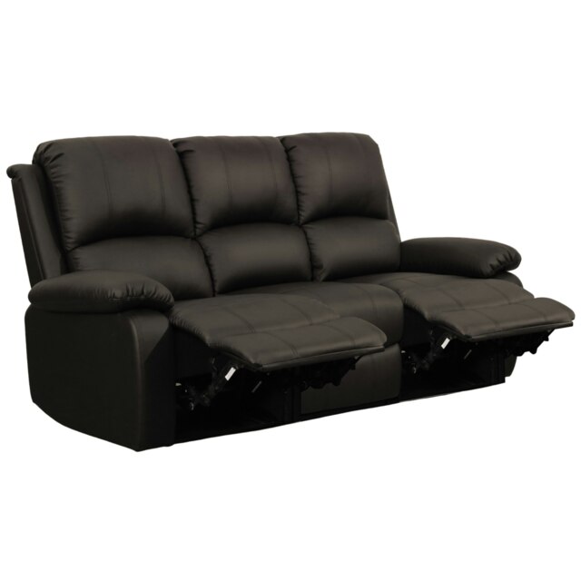 PU Faux Leather Reclining Sofa Set With 2-Seater and 3-Seater Sofa In Brown