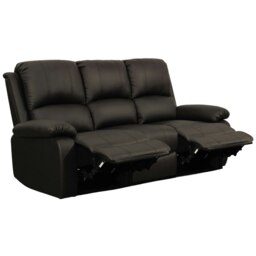 PU Faux Leather Reclining Sofa Set With 2-Seater and 3-Seater Sofa In Brown