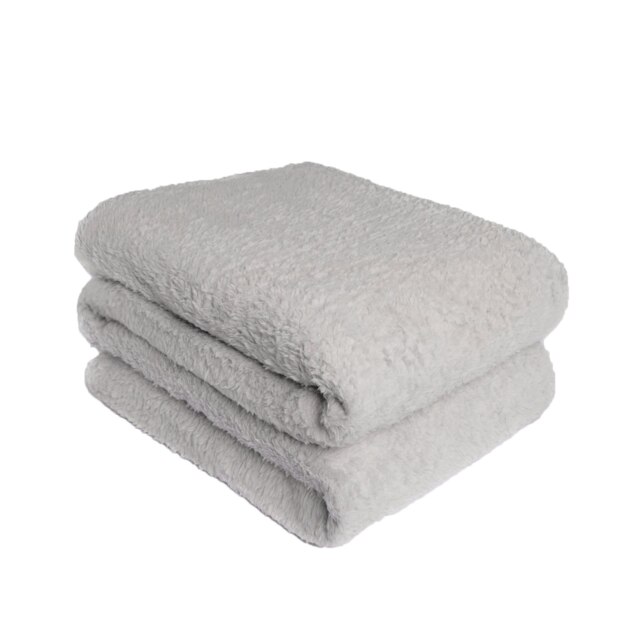 OHS Soft Teddy Fleece Blanket Throw, 150x200cm - Silver