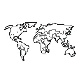 Decortie World Map Metal Wall Art 100x52cm Black
