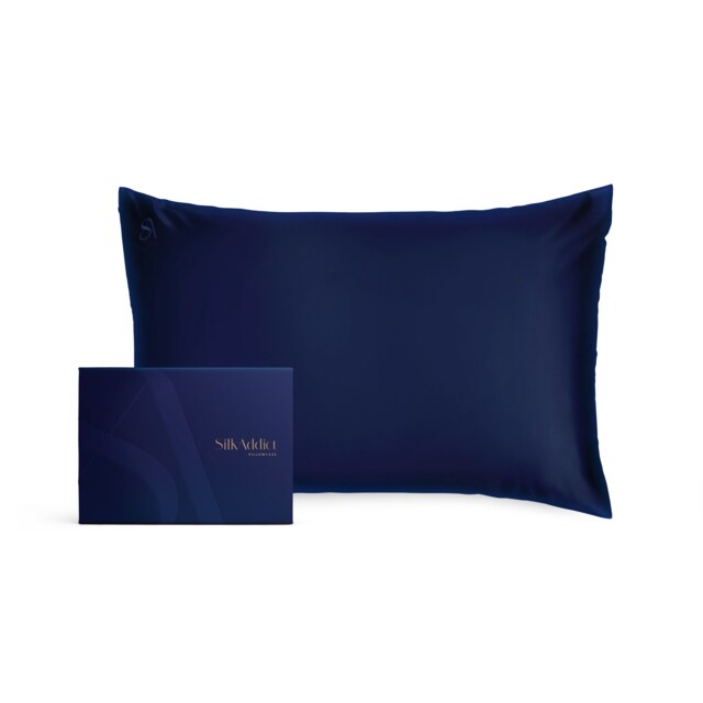 Silk Addict 100% Mulberry Silk Pillowcase – Navy Blue Standard 1
