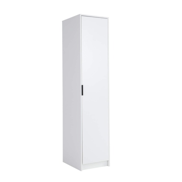 Phoenix Wardrobe 1 Door Space Saving Bedroom Home Furniture Clothing Storage Unit White