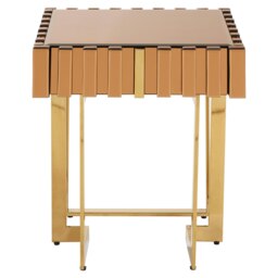 Interiors by Premier Modern Design Side Table, Spacious Nesting Table For Patio, Classic Bedside Table, Distinctive Square Table Gold