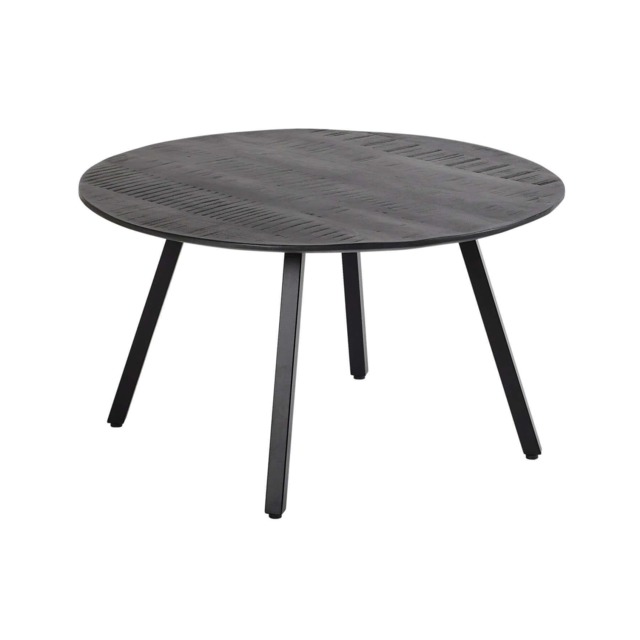 Coffee Table Wooden Top Home Living Furniture Pencil Iron Legs Black
