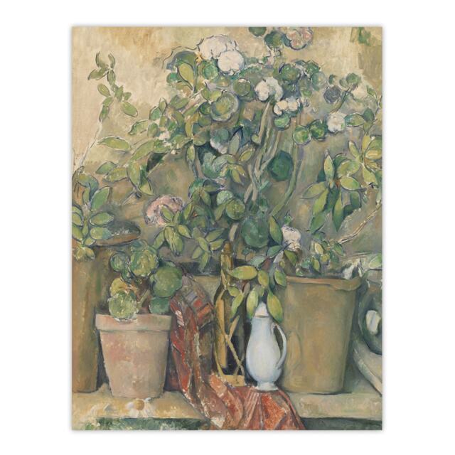 Terracotta Pots and Flowers Paul Cezanne Huge Wall Art Print 18X24 In