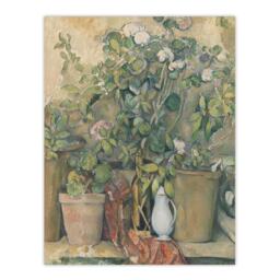 Terracotta Pots and Flowers Paul Cezanne Huge Wall Art Print 18X24 In