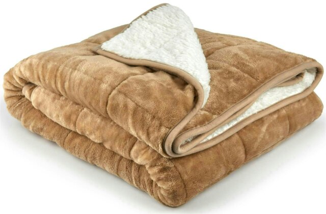 Weighted Sherpa Blanket Sherpa 60 X 80 Taupe Brown