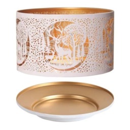 Aroma Candle Shade & Tray Set 15cm White - Deer Family White 1