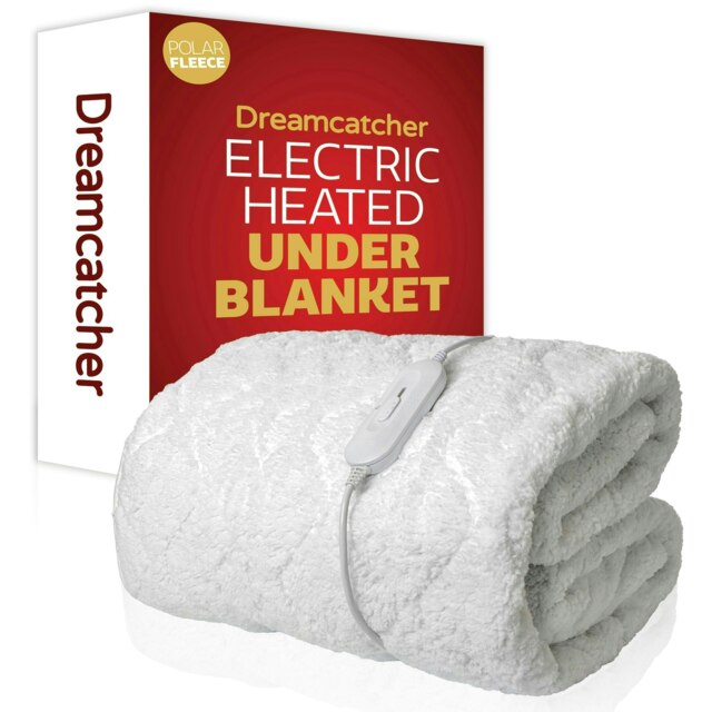 Dreamcatcher Sinlge Size Bed Electric Blanket Heated Fitted Fleece Under Blanket Cover Single Control White White One Size 1