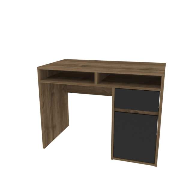 Decorotika Isla Computer Desk with Cabinet and Drawer - W 100 cm x D 55 cm x H 74 cm