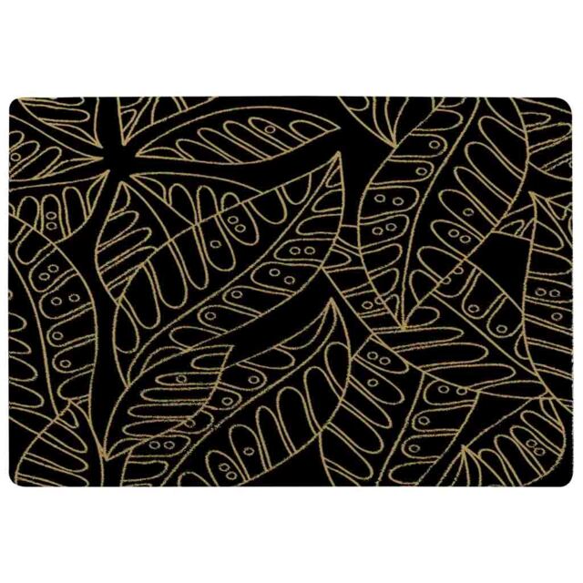 Lined Flower Print Rug Multi