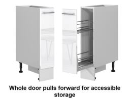 Kitchen Cabinet Pull Out Storage Basket 200mm Cargo Unit White Gloss Cupboard Modern Ella