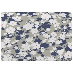Grey Purple & White Flowers Rug Multi