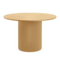 Premium Louis 120cm Light Oak Fluted Round Dining Table