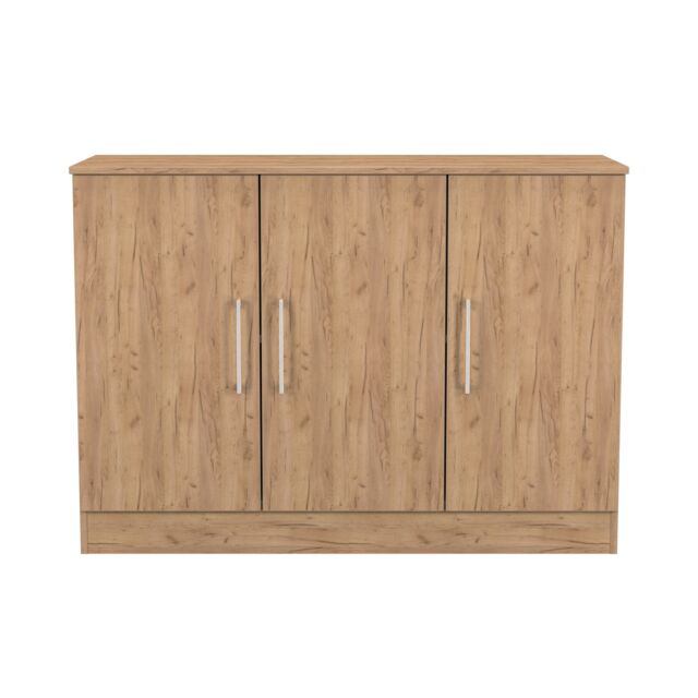 Gloucester 3 Door Sideboard in Gold Craft Oak (Ready Assembled) Brown Gold Craft Oak