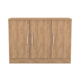 Gloucester 3 Door Sideboard in Gold Craft Oak (Ready Assembled) Brown Gold Craft Oak