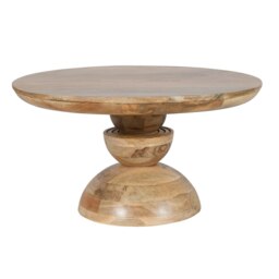 Valor Mango Wood Pedestal Round Coffee Table Brown