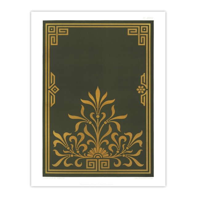 "Antique Art Deco Botanical Pattern Audsley Huge Wall Art Poster Print 24X32"""